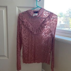A lace long sleeve blouse